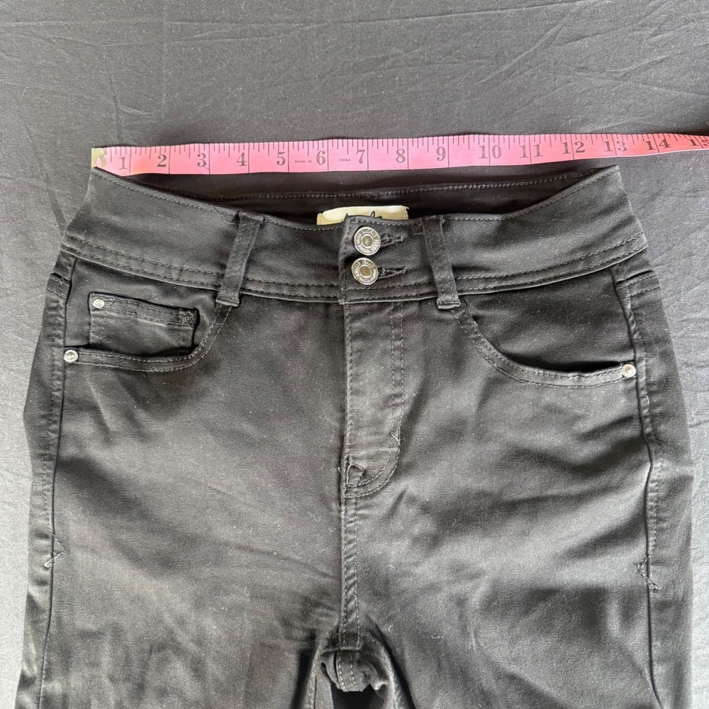 Angels Forever‎ Young Black Skinny Pants High Rise Double Button Size 6 - Picture 5 of 13